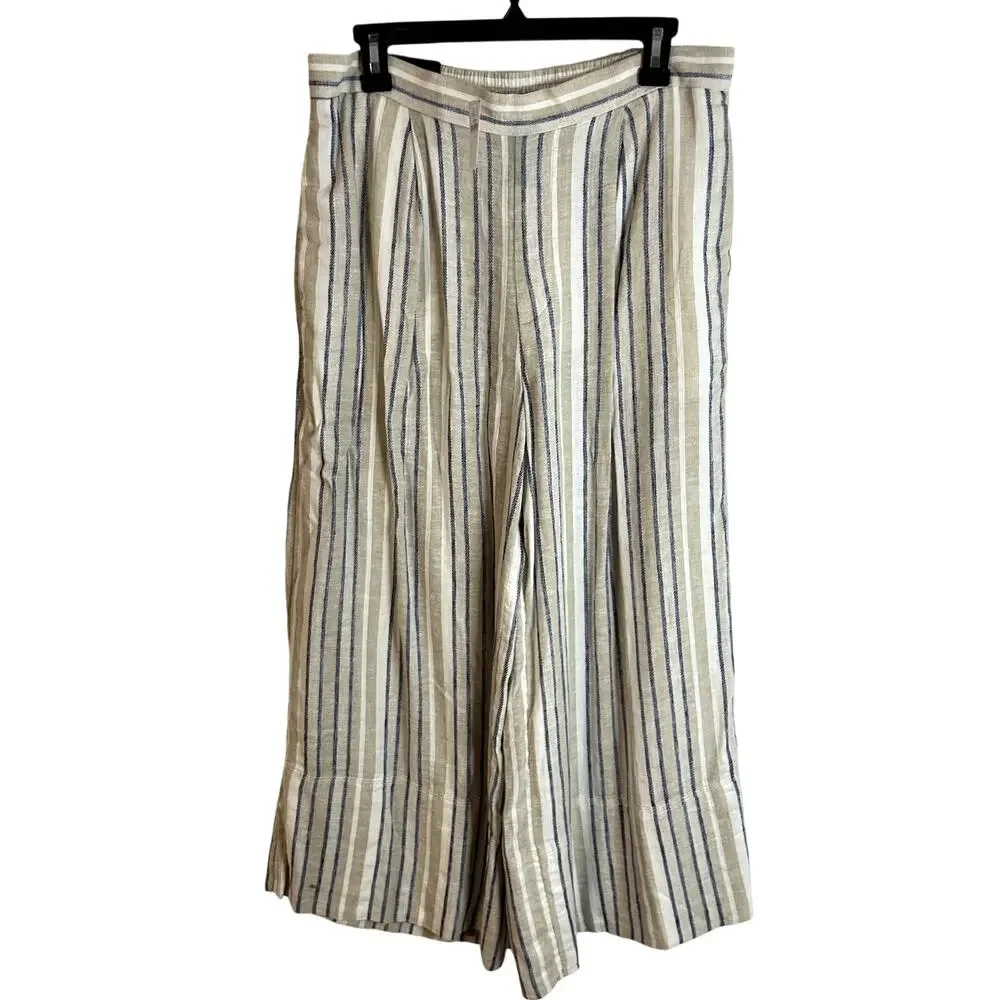Banana Republic Martin Fit Linen Blend Wide Leg Pants Womens Size Medium NWT